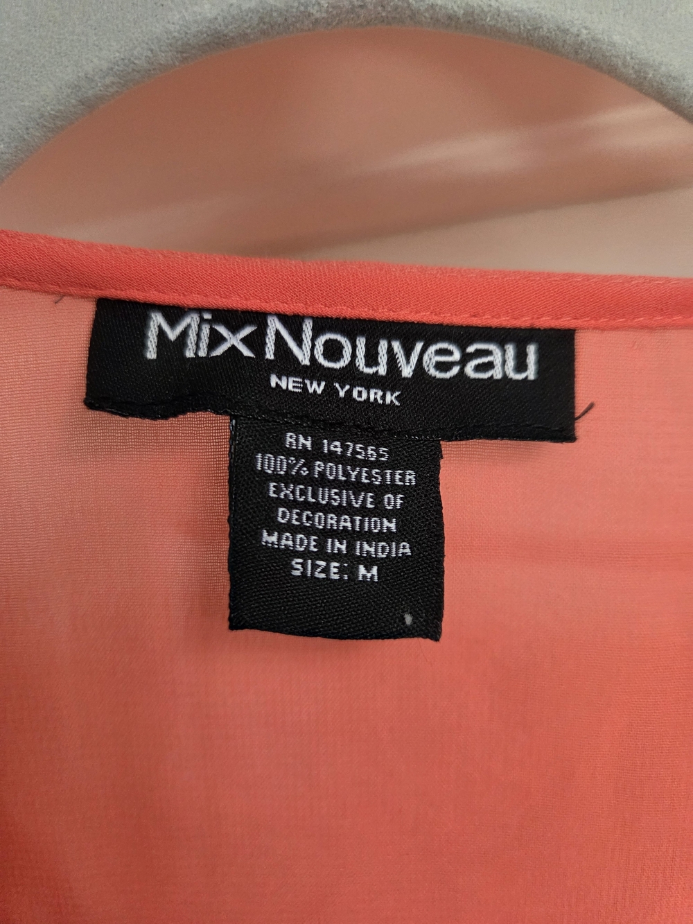 Mix Nouveau Coral And Turquiose Embellished V-Neck Swim Coverup - Picture 3 of 8